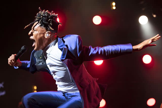 <p>PETER KLAUNZER/EPA-EFE/Shutterstock</p> Jon Batiste performing in July 2023