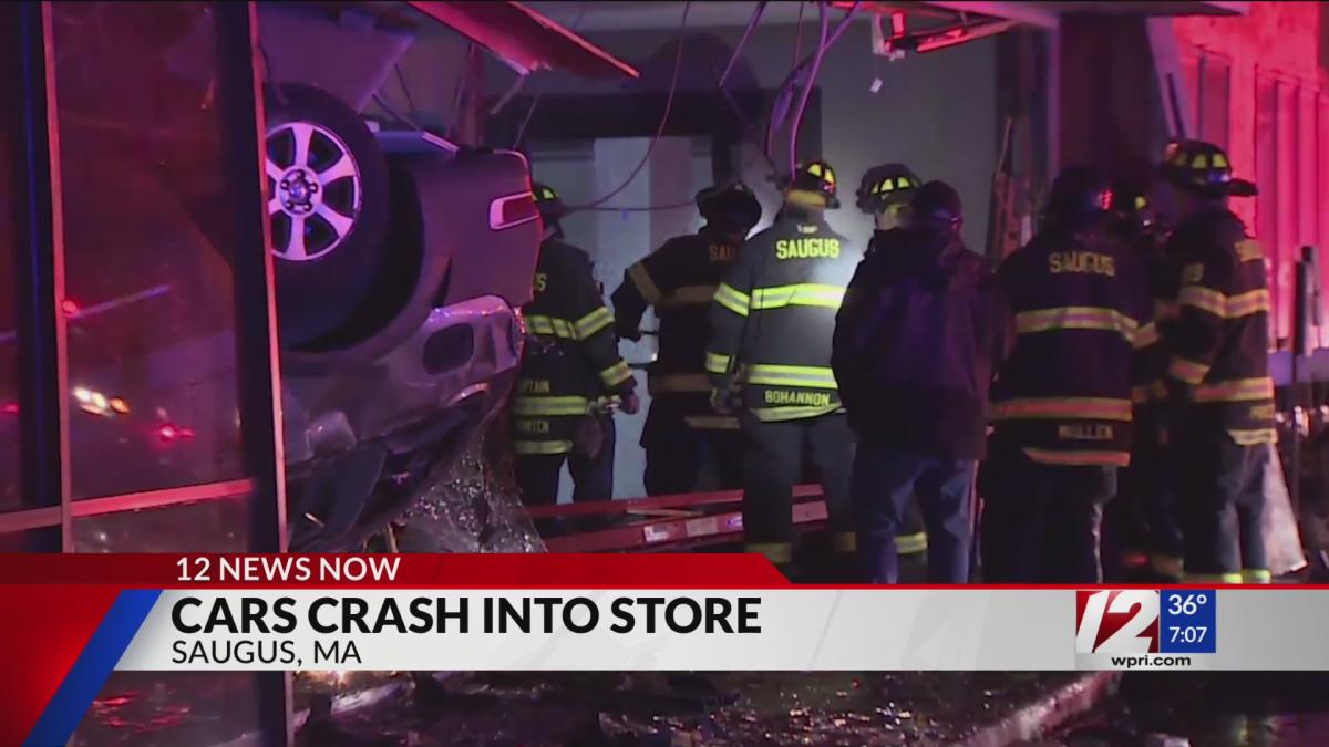 Car crashes through storefront in Saugus