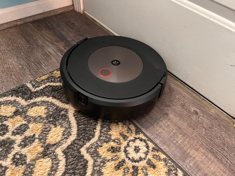 The Roomba got stuck on this rug because its mechanical arm didn't have room to retract itself. (Rick Broida/Yahoo)