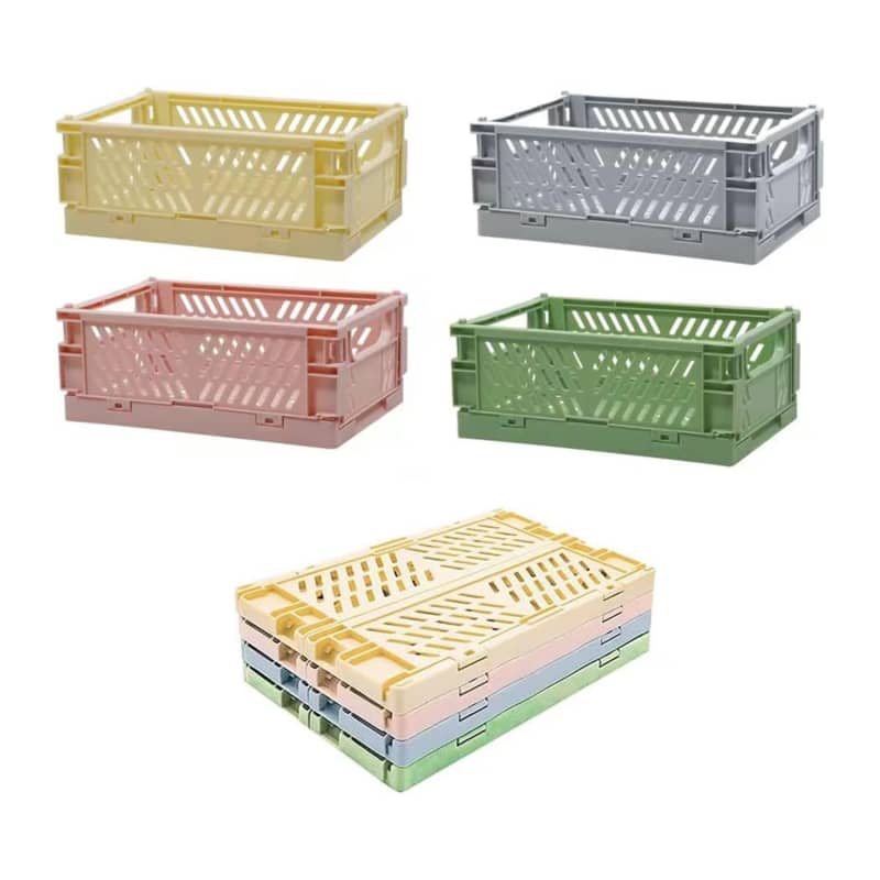 4-Pack Mini Plastic Baskets for Shelf Storage