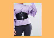 <p>The corset has been made into an everyday accessory by wearing it casually over T-shirts and dresses, keeping you accessorized and cinched in, all at the same time. ASOS Curve Extra Wide Lace-Up Corset Belt, $24, <a rel="nofollow noopener" href="http://us.asos.com/asos-curve/asos-curve-extra-wide-lace-up-corset-belt/prd/8026847?iid=8026847&clr=Black&SearchQuery=curve%20corset%20belt&pgesize=5&pge=0&totalstyles=5&gridsize=3&gridrow=1&gridcolumn=3" target="_blank" data-ylk="slk:ASOS;elm:context_link;itc:0;sec:content-canvas" class="link ">ASOS </a> </p>