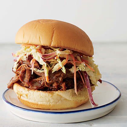 Bourbon-Peach Barbecue Pulled Pork Sliders