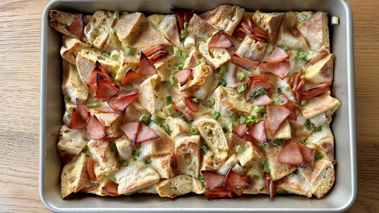 breakfast casserole in pan