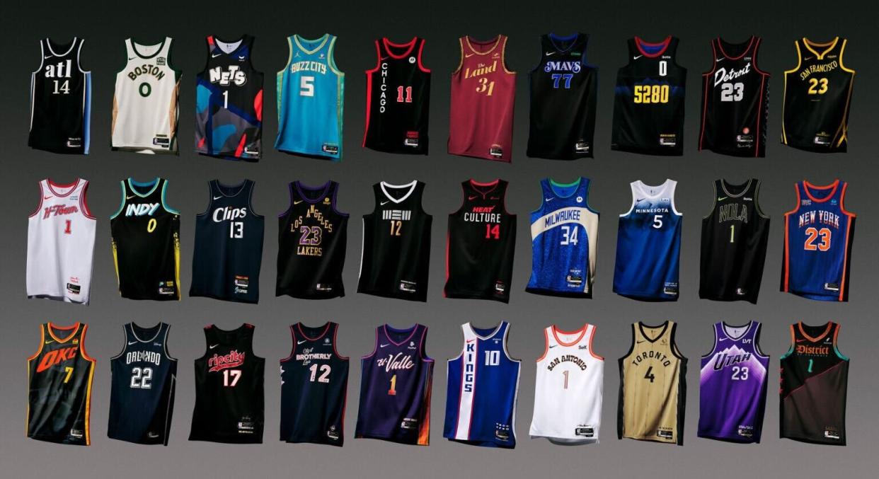 The NBA unveiled all 30 new “City Edition” jerseys set to debut during the inaugural in-season tournament (Credit: NBA, Nike). 