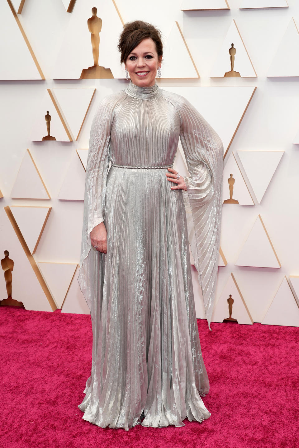 Olivia Coleman in Dior  (Photo by Kevin Mazur/WireImage)