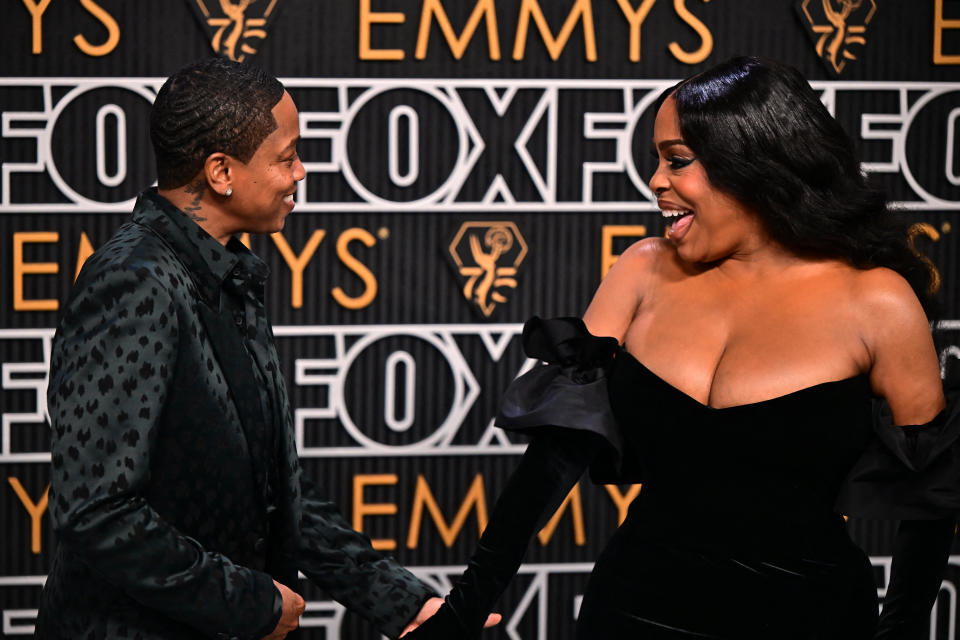 Niecy Nash and Jessica Betts at the 75th Emmy Awards / Credit: FREDERIC J. BROWN/AFP via Getty Images