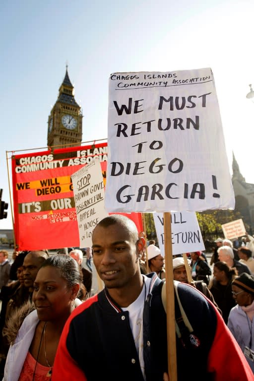 Chagos Islanders demonstrating in London, in 2008, for their return to the archipelago