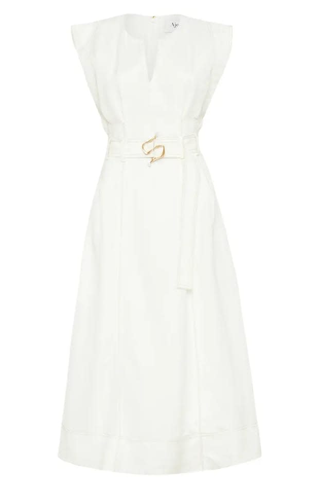 <p>Aje Beacon Linen Blend A-Line Dress, $495, <a href="https://rstyle.me/+MT0vD8AGeDH4x-pD9QoDPw" rel="nofollow noopener" target="_blank" data-ylk="slk:available here;elm:context_link;itc:0;sec:content-canvas" class="link ">available here</a> (sizes 0-10)</p>