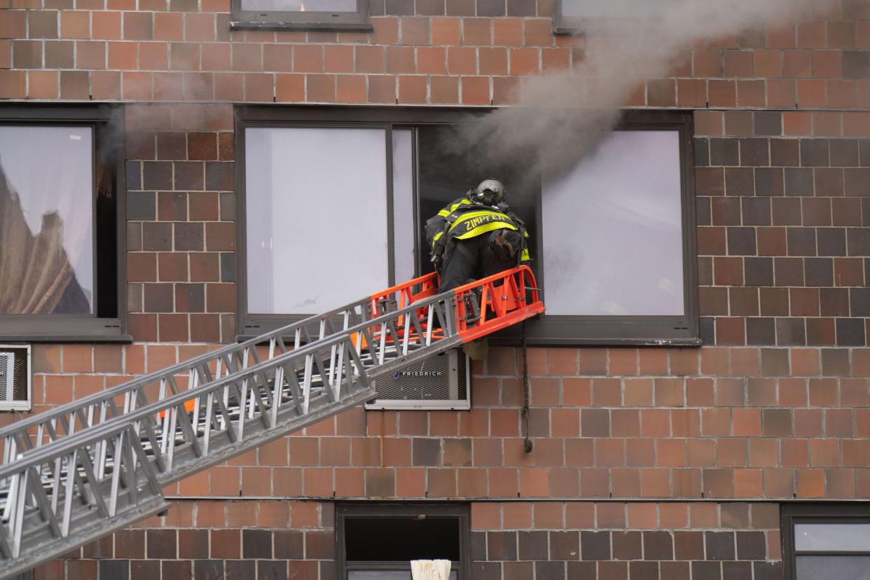 Thirty people, including several children, were critically injured, with firefighters making dramatic rescues using tower ladders and ladders, after a fire broke out inside a third-floor duplex apartment at 333 East 181st St. in the Bronx on Sunday, Jan. 9, 2022.