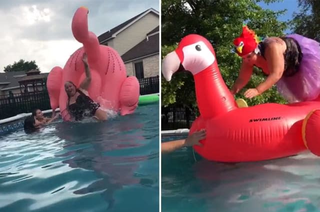 Chicago grandma spends whole summer slipping off pool floats