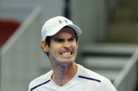 Tennis - China Open men's singles semifinal - Beijing, China - 08/10/16. Britain's Andy Murray reacts during his match against David Ferrer of Spain. REUTERS/Thomas Peter