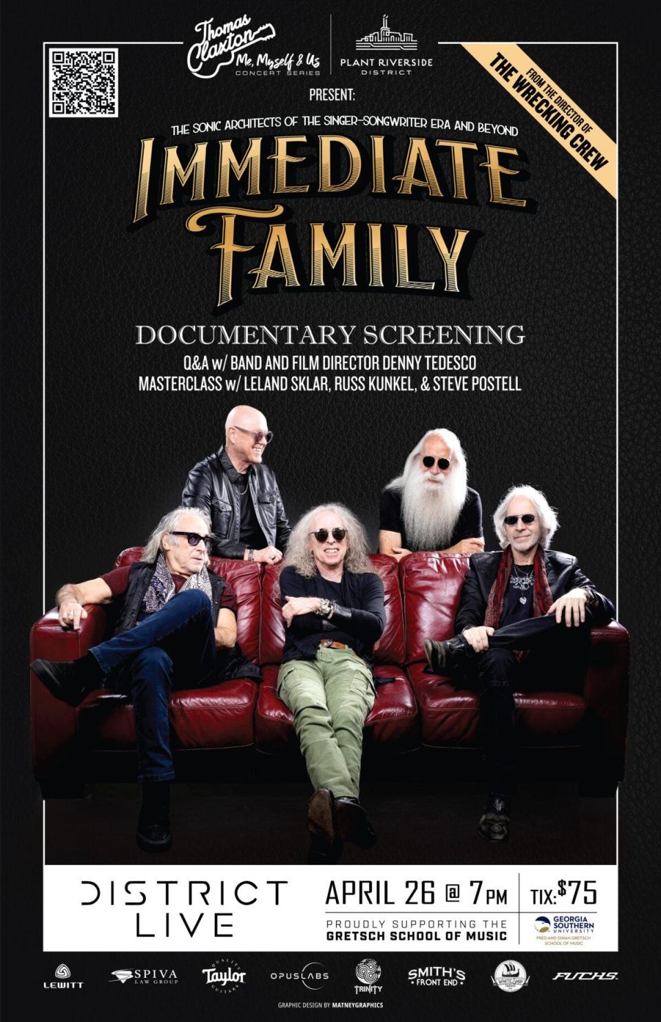 Movie poster for the documentary showing of "The Immediate Family" at 7 p.m., April 26, Districe Live