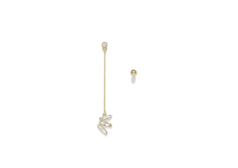 Designsix Crystal Chain Ear Cuff & Stud