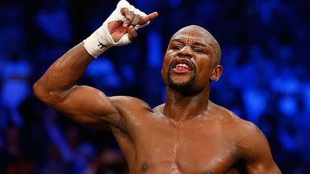 Mayweather dishing it out to McGregor again. Pic: Getty