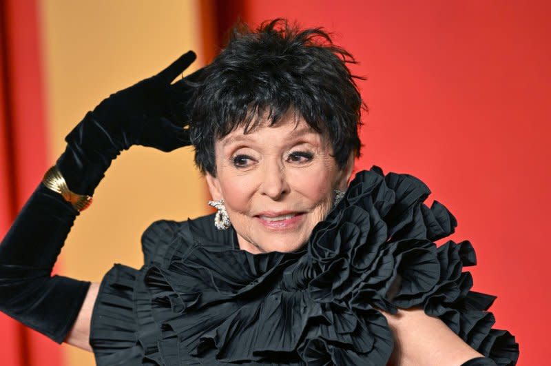 Rita Moreno arrives for the Vanity Fair Oscar party on Sunday. Photo by Chris Chew/UPI