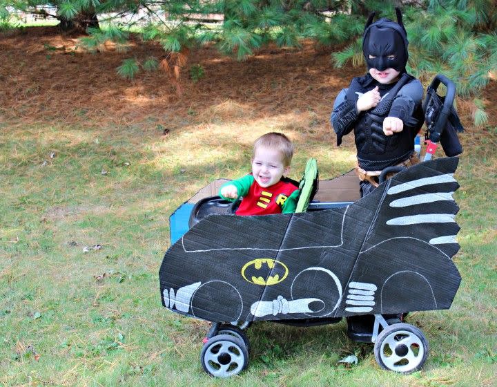 <p>Holy heist, Batman! Show off your DIY chops with this <a href="https://justagirlandherblog.com/diy-batmobile/" rel="nofollow noopener" target="_blank" data-ylk="slk:stroller-to-Batmobile;elm:context_link;itc:0;sec:content-canvas" class="link ">stroller-to-Batmobile</a> transformation. Your little ones will absolutely love to go trick-or-treating in style as the dynamic duo.</p>