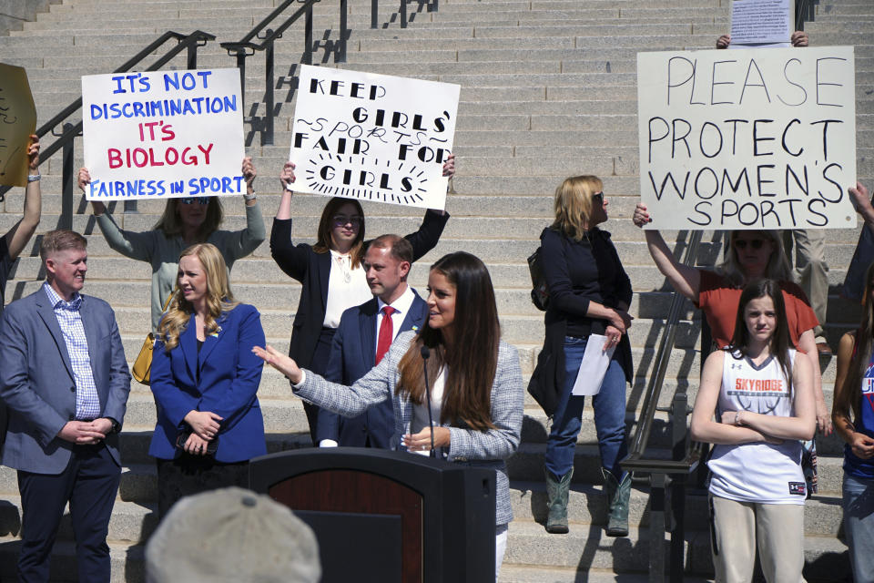 Utah has undertaken significant efforts to try to ban transgender girls from youth sports. (AP Photo/Samuel Metz)