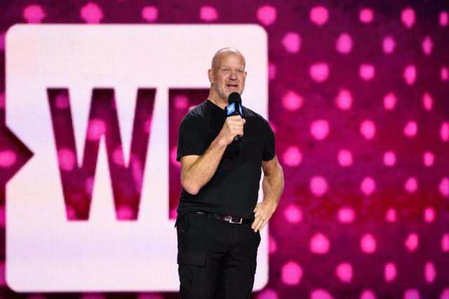 Lululemon CEO Calvin McDonald speaks during a news conference at the  company's headquarters, in Vancouver, on Thursday, May 25, 2023. (Darryl  Dyck/The Canadian Press via AP Stock Photo - Alamy