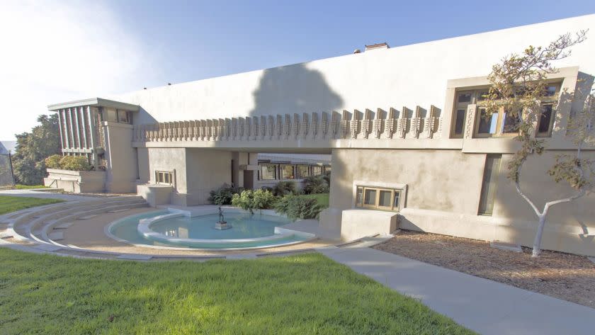 HOLLYWOOD, CA - DECEMBER 3, 2017: The Hollyhock House, designed by the architect Frank Lloyd Wright