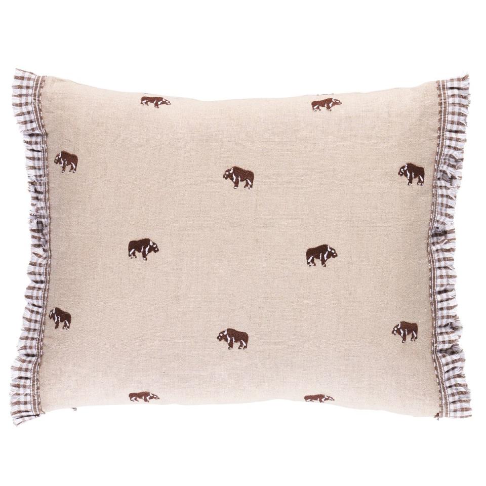2) Buffalo Embroidery Pillow