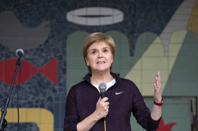 First Minister Nicola Sturgeon at the opening the Govanhill Carnival in 2021 (Jane Barlow/PA) 