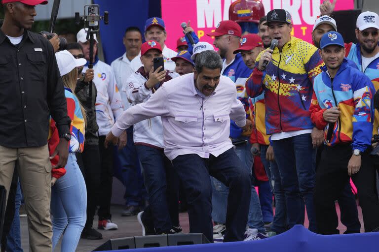 Maduro durante un acto político en Caracas