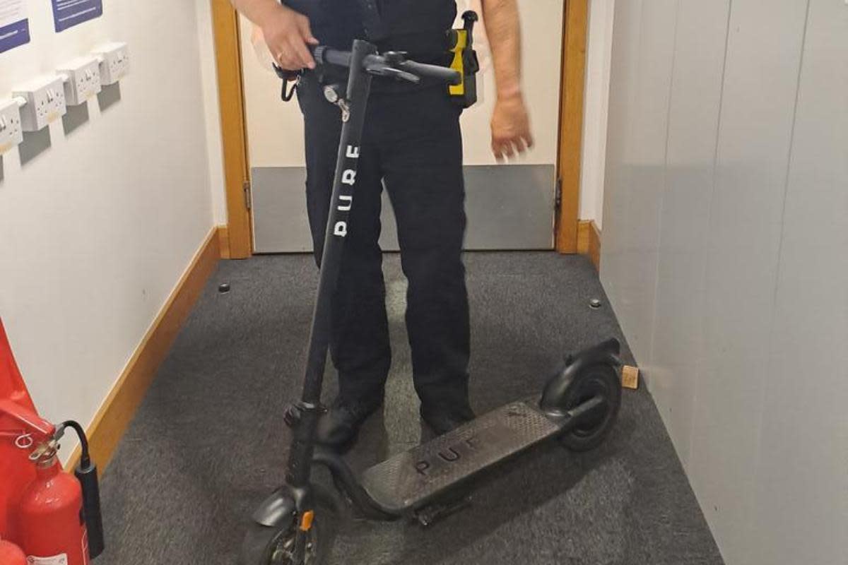 One of the many e-scooters that has already been seized by the police. <i>(Image: West Mercia Police)</i>