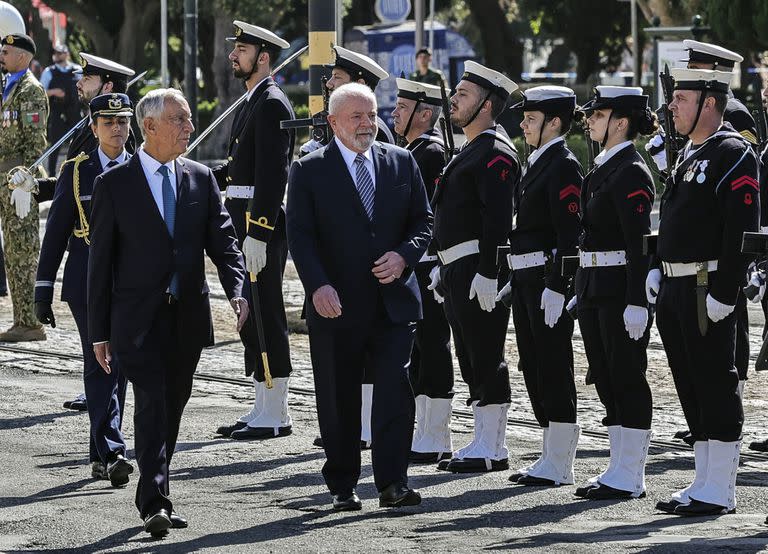 Los presidentes Marcelo Rebelo de Sousa y Luiz Inacio Lula da Silva, en Lisboa. (Leonardo Negrã£o / Global Imag/Atlantico Press via ZUMA Press/dpa)