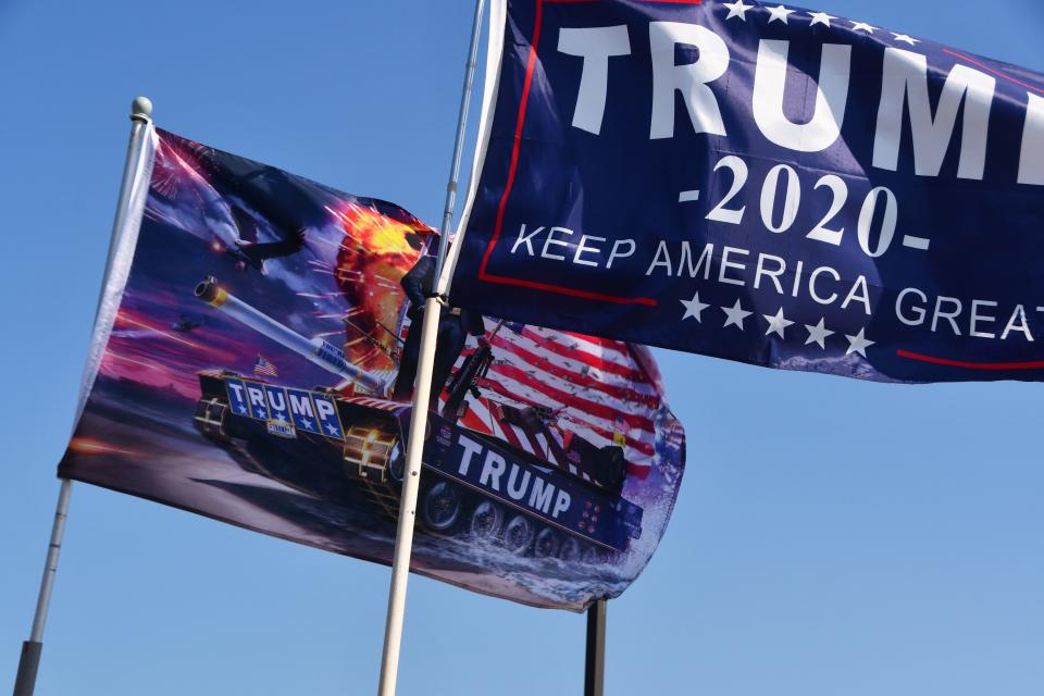 A recent Trump rally on the corner of 520 and Courtenay Parkway on Merritt Island.
(Credit: MALCOLM DENEMARK/FLORIDA TODAY)