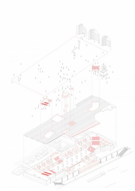 PHOTO: A illustration shows an axonometric depiction of the new passage.  Landscape architect Bas Smets revealed the future look of Notre-Dame's parvis and surroundings, created with urban planner agency GRAU, and architecture agency Neufville-Gayet. (GRAU)