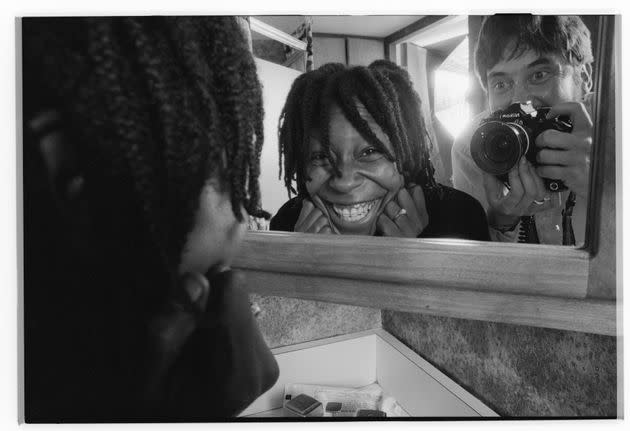 Whoopi Goldberg and photographer Roger Ressmeyer are reflected in the bathroom mirror of her home near San Francisco. (Photo: Roger Ressmeyer via Corbis/VCG via Getty Images)