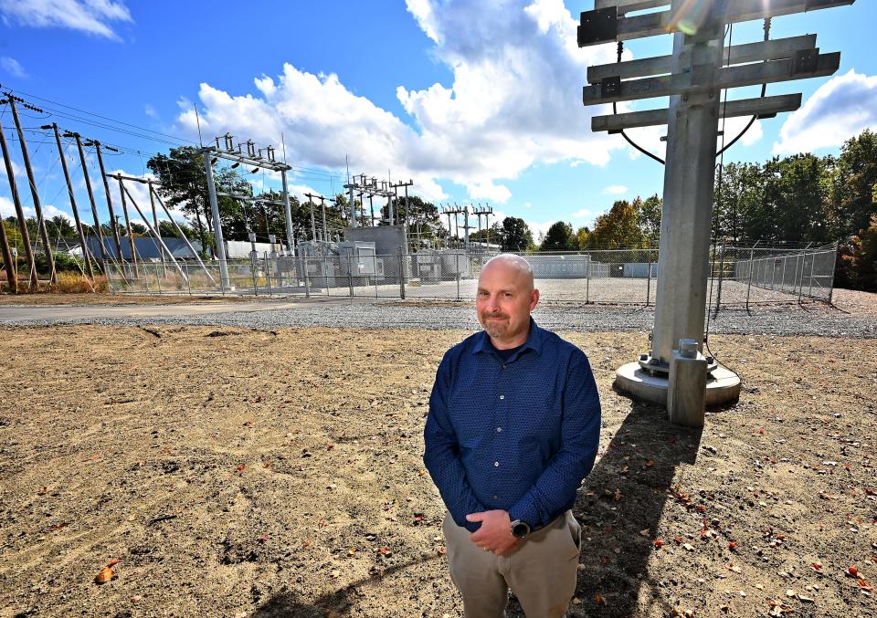 Holden Light Department General Manager Barry Tupper at the refurbished Chaffins substation.