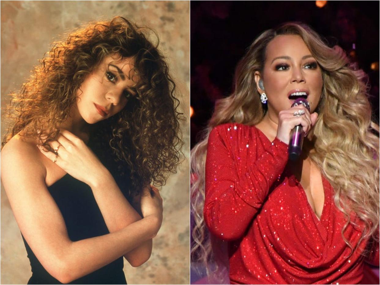 Mariah Carey when she released her first single and now.