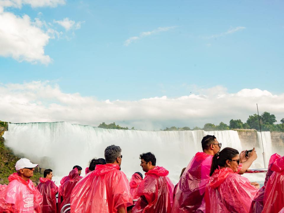 Crowds on the boat at Niagara Falls