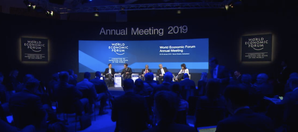 The WEF panel for the geopolitical agenda for 2019. Photo: WEF