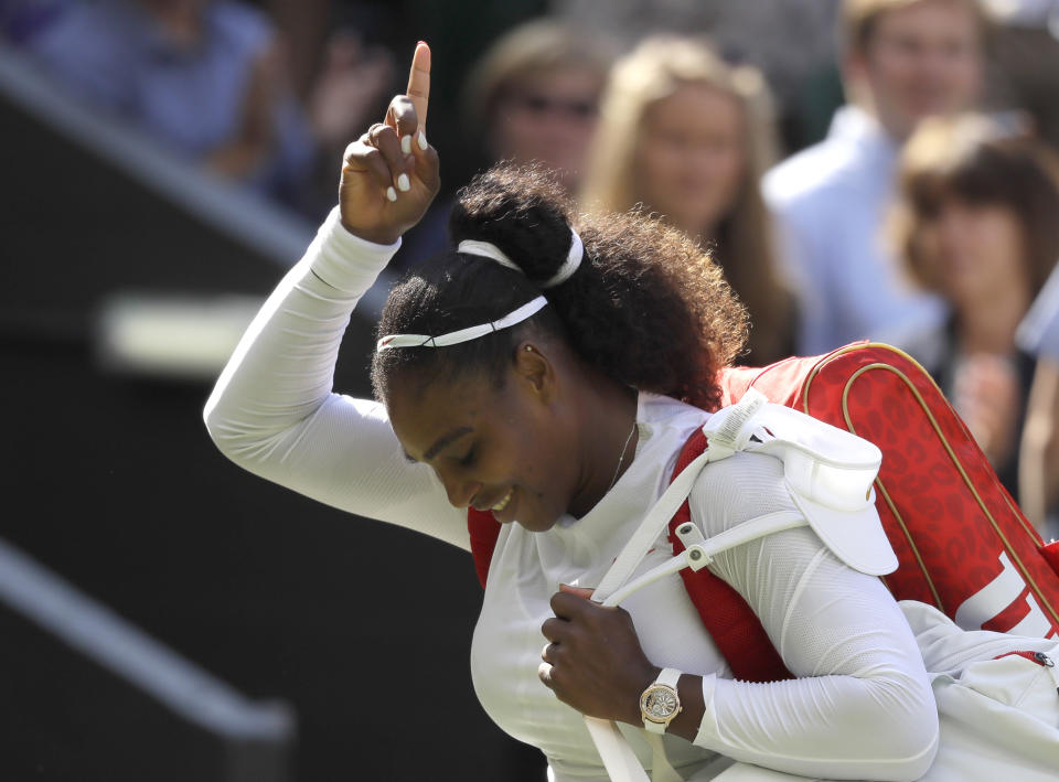 Serena Williams is making a run the 2018 Wimbledon title less than a year after giving birth. (AP Photo)