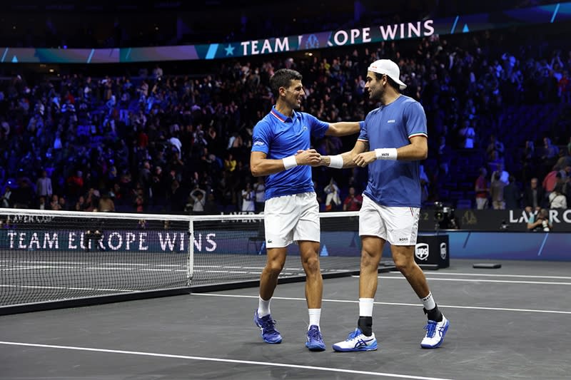 祖高域（左）夥拍巴歷天尼勝出雙打（圖：Laver Cup）