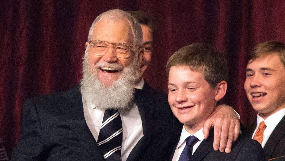 David Letterman and son