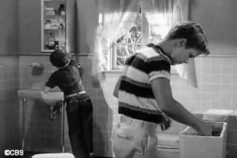 <p>This TV classic actually aired before <em>The</em> <em>Brady Bunch</em>, but when a toilet was deemed crucial to one episode's plot line, <a href="http://www.goodhousekeeping.com/home/decorating-ideas/a32763/brady-bunch-bathroom/" rel="nofollow noopener" target="_blank" data-ylk="slk:it got screen time;elm:context_link;itc:0;sec:content-canvas" class="link ">it got screen time</a>. Only a quick peek at the tank was shown — definitely <em>not</em> the bowl. </p>