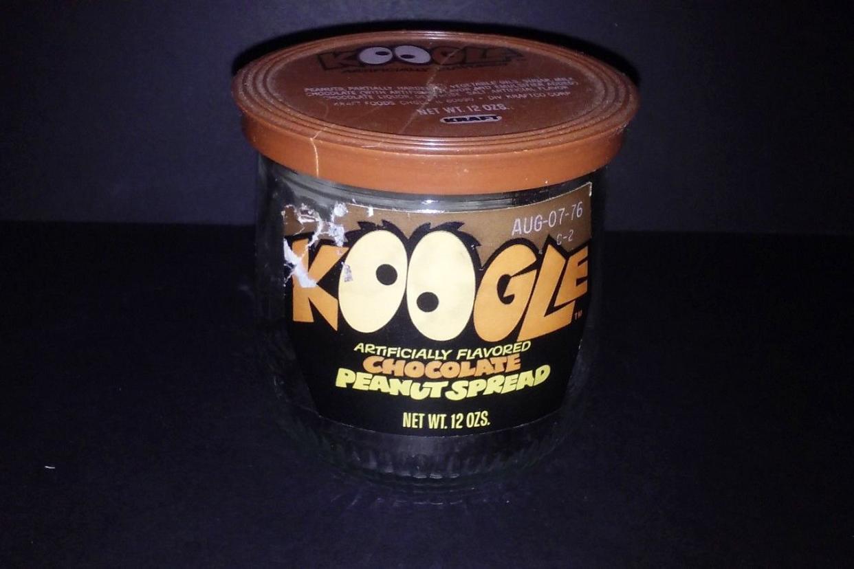 Koogle Peanut Butter Spread on a Dark Grey Background