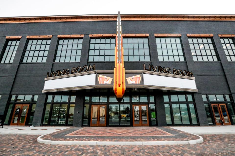 Final touches are being put on at the "Living Room Theaters" in the Bottleworks development on Massachusettes Ave. In Indianapolis on Tuesday, Dec. 15, 2020. Bottleworks is a former Coca Cola bottling plant turned development for a variety of businesses. 