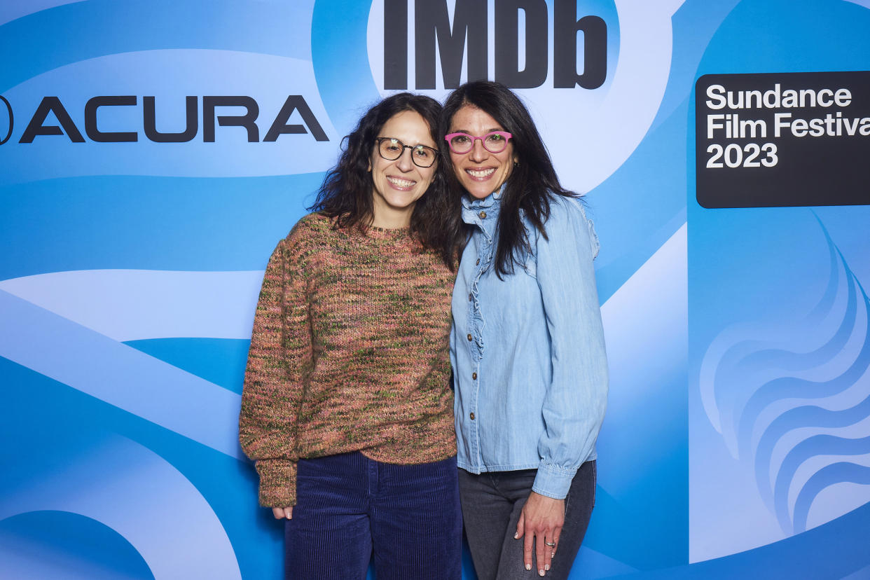 PARK CITY, UTAH - JANUARY 23: Davina Pardo and Leah Wolchok of 'Judy Blume Forever' attend The IMDb Studio at Acura Festival Village Cast Photo Calls on location at Sundance 2023 on January 23, 2023 in Park City, Utah. (Photo by Corey Nickols/Getty Images for IMDb)