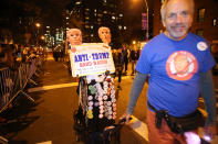 <p>The roving anti-Trump bandwagon is seen at the 44th annual Village Halloween Parade in New York City on Oct. 31, 2017. (Photo: Gordon Donovan/Yahoo News) </p>