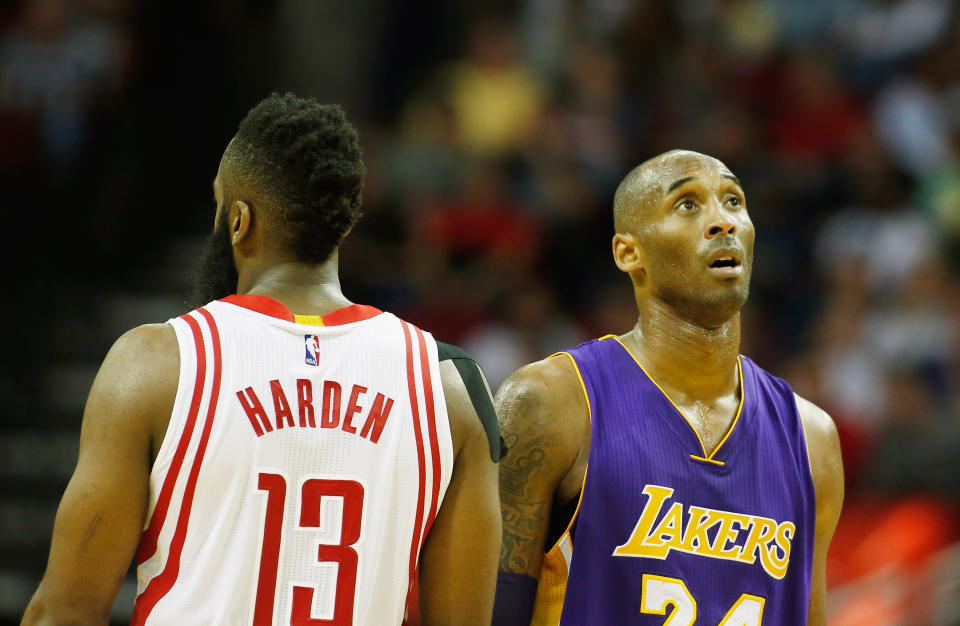 James Harden：「只有一個人讓我真正愛上籃球，那個人就是Kobe Bryant。」（NBA Photo by Scott Halleran/Getty Images)