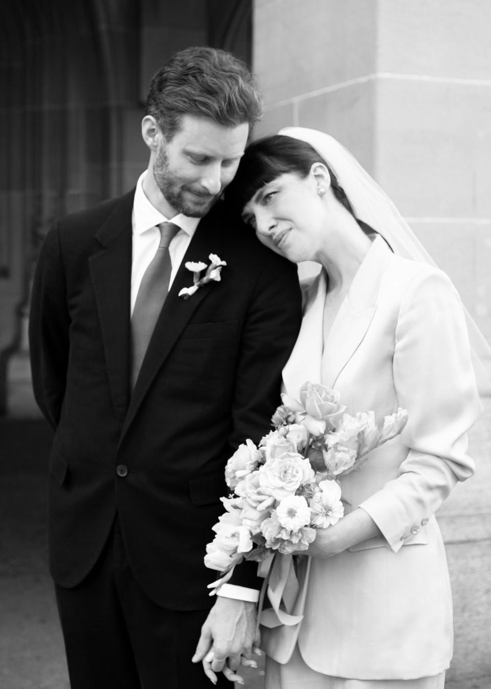 The Bride Wore a Vintage Suit for Her Switzerland Elopement