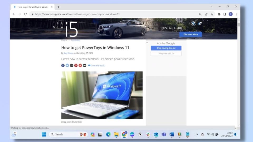 Screenshot showing how to use Windows 11 PowerToys Text Extractor - Select Image