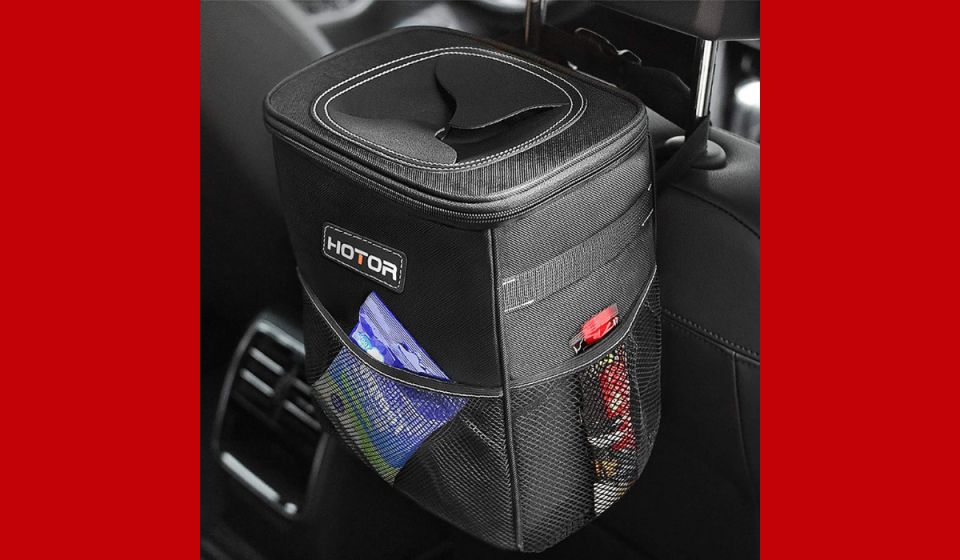 car garbage bin with pockets