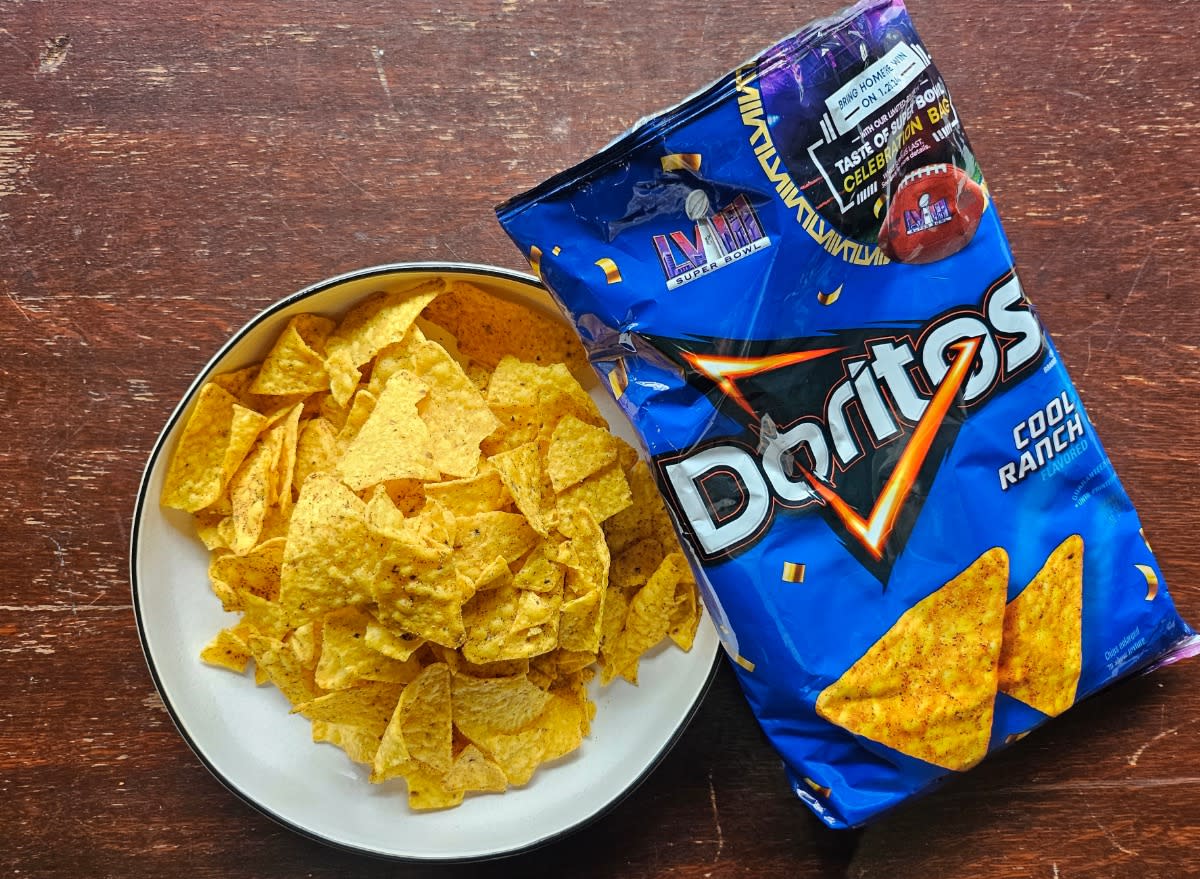 doritos cool ranch in a bag and a bowl.