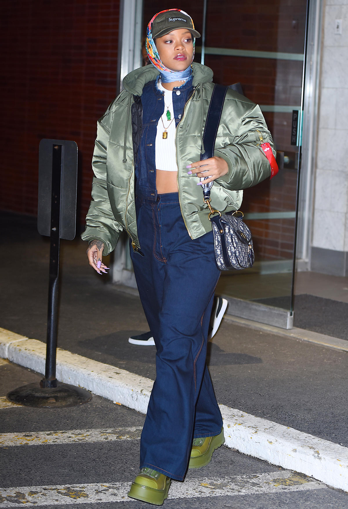 Rihanna Louis Vuitton Black Leather Jacket