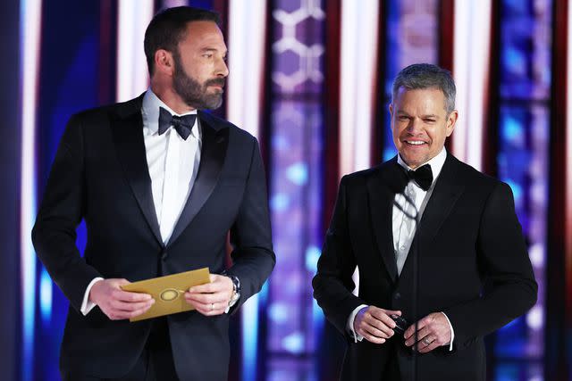 <p>Rich Polk/Getty</p> Ben Affleck and Matt Damon at the Golden Globes